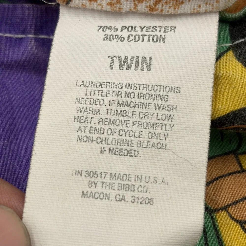 VTG Retro 1988  Teenage Mutant Ninja Turtles FLAT Twin Sheet Bibb Company
